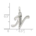 thumbnail image 3 of Auriga 925 Sterling Silver Glitter Enamel Letter N Initial Charm Pendant for Women(L- 24mm, W- 12mm), 3 of 6