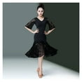 thumbnail image 6 of Women's Latin Dance Training Dress, Sexy Ballroom Dance, Lace Slim Dress, 6 of 7