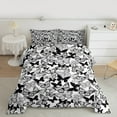 thumbnail image 2 of Homewish Flying Butterflies 2pcs Bedding Comforter Set for Boys Girls,Black White Twin Comforter Sets,Retro Vintage Breathable Bedding Set,Breathable Home Decor,Reversible, 2 of 8