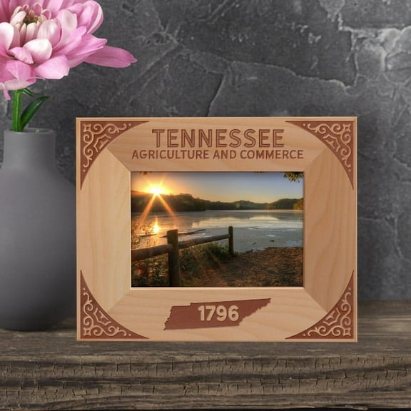 Tennessee Personalized Wooden Frame-5" x 3 1/2" Brown Horizontal