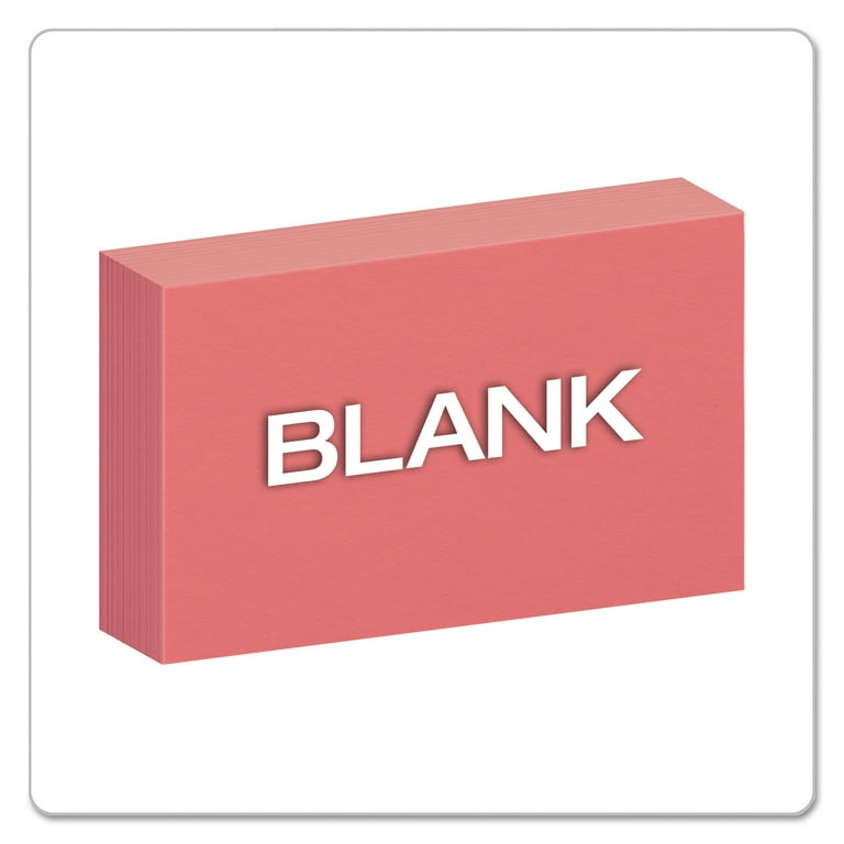 Unruled Index Cards, 3 x 5, Cherry, 100/Pack Unruled Index Cards, 3 x 5, Cherry, 100/Pack