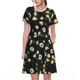 thumbnail image 1 of Bixox Robe d'Été à Manches Courtes pour Femmes Robe Ample Longueur Genou avec Poches-Daisy, 1 of 7