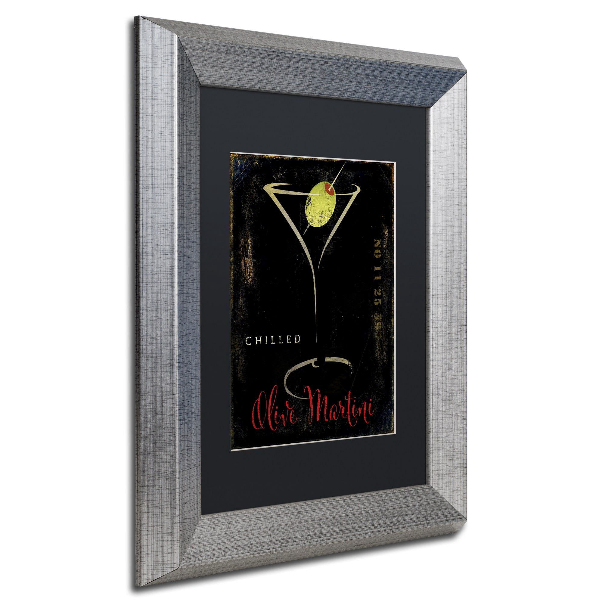 Trademark Fine Art "Olive Martini II" Canvas Art by Color Bakery, Black Matte, Silver Frame
