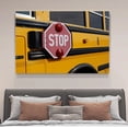 thumbnail image 4 of Cartel de lona con señal de parada de autobús escolar amarillo, decoración de dormitorio, paisaje deportivo, decoración de oficina, regalo, estilo marco, 16 x 24 pulgadas (40 x 60 cm), 4 of 8