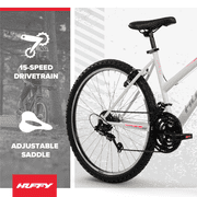Huffy 26 North Peak Mountain Bike, Fits Riders 50+, White, Adult, Womens