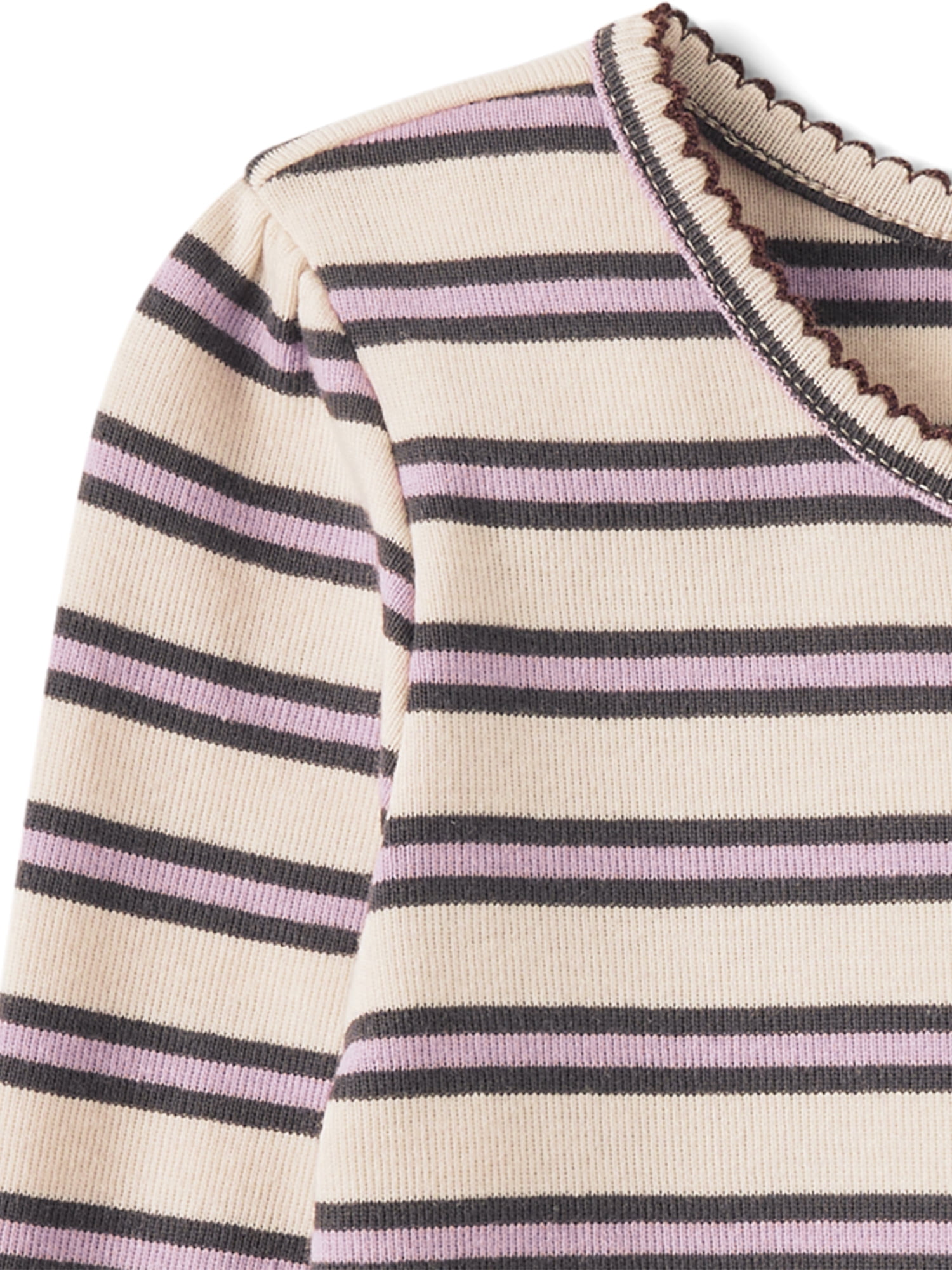 The Children's Place Toddler Girls Long Sleeve Striped Ribbed Top, Sizes 12M-5T