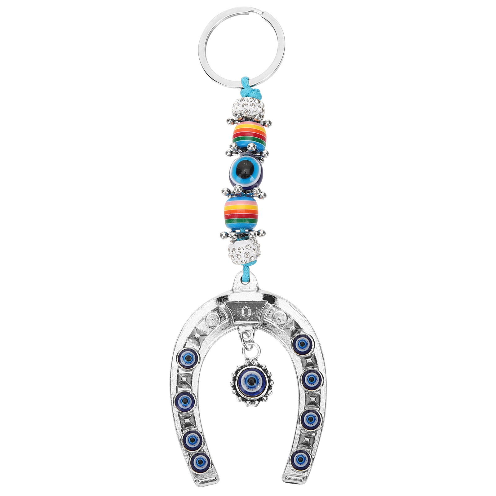 Evil Eye Keychain Protection Keychain Horseshoe Keychain Car Key Chain