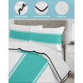 thumbnail image 4 of Quilts Twin-XL Size Bedding Set, Green Solid Color Texture Lightweight Quilted Comforter, Simple Light Green Stripes Soft Reversible Bedspread Coverlet with Pillow Covers for All Season, 68" x 98", 4 of 7