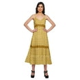 thumbnail image 1 of Moomaya Robe Longue Maxi Imprimée pour Femmes Sans Manches à Col en V Décontractée Évasée Kurta, 1 of 6