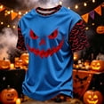 thumbnail image 2 of DORKASM Men Halloween Shirts Short Sleeve Ghost Graphic Comfy T Shirt Round Neck Spooky Skeleton 2026 T-Shirt Funny Print Fall Winter Lounge Blouse Blue 2XL, 2 of 7