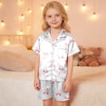 thumbnail image 2 of Toddler Silk Girls Pajamas Set Valentines Day Pajama Short Sleeve Bow Button Down Sleepwear 3-4 Years Pajamas Boy, 2 of 4