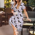thumbnail image 3 of Lsque Dachshund Dog Puppy Print Women's Casual Dress T-Shirt Summer Short Sleeve Scoop Neck Swing Dresses, 3 of 6