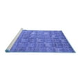thumbnail image 2 of Ahgly Company Machine Washable Indoor Square Abstract Blue Modern Area Rugs, 3' Square, 2 of 4