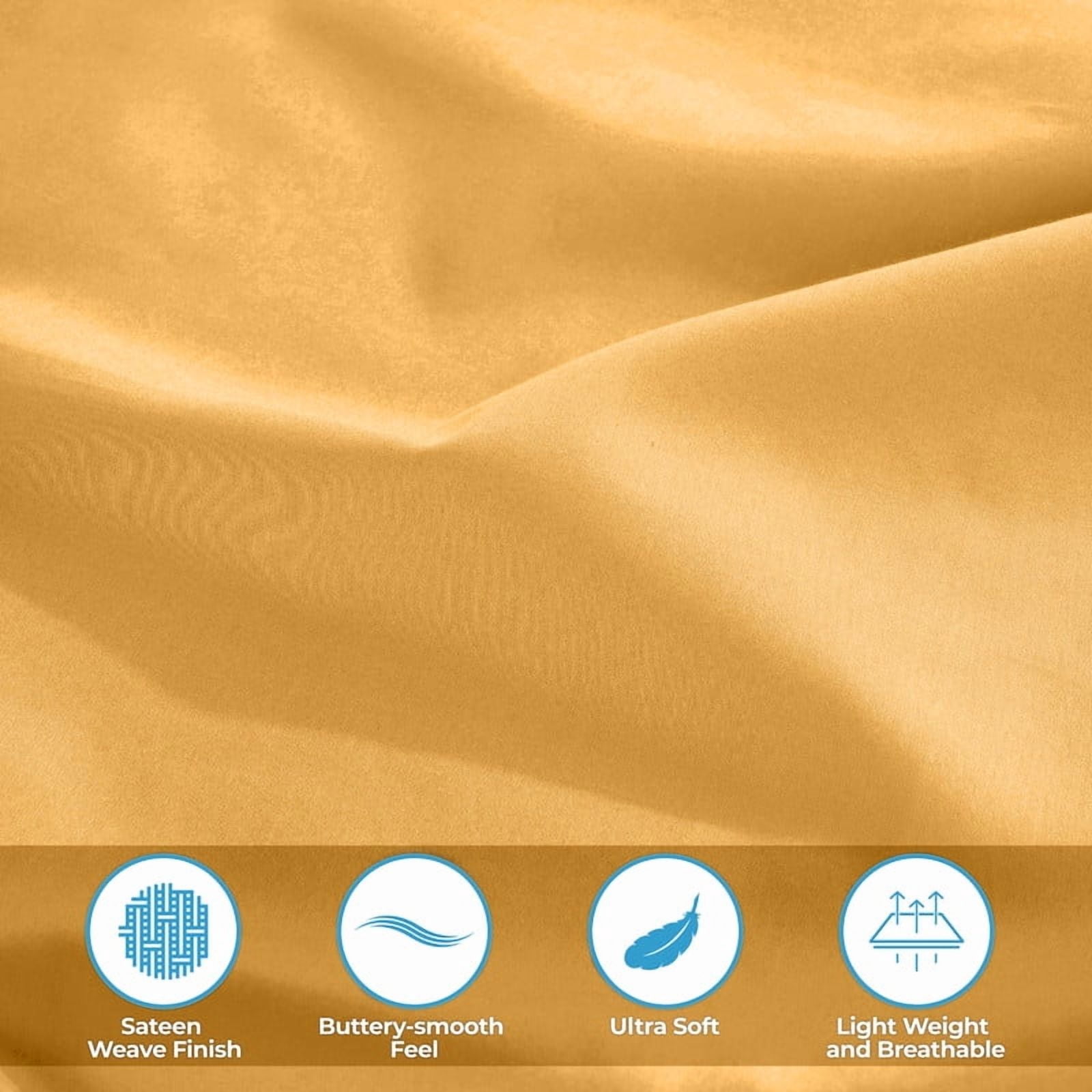 Superior Egyptian Cotton 400 TC Deep Pocket Sheet Set, Twin XL, Gold