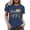 D-Dark Blue, variant on Women's Vintage 1976 Print T-Shirt Crewneckeck Short Sleeve Casual Summer Basic Tee