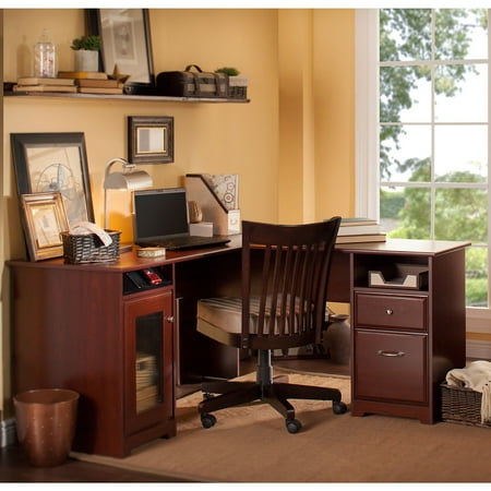 Cabot 60 In L Shaped Desk Harvest Cherry Com Cabot 60 In L Shaped Desk Harvest Cherry
