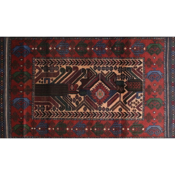 Ahgly Company Indoor Rectangle Traditional Deep Red Persian Area Rugs, 6' x 9'