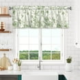 thumbnail image 6 of Green Floral Toile Curtain Valance for Windows, 54x18inch Chinoiserie Flowers Birds and Leaves Print Rod Pocket Top Treatment Drapes for Living Room Bedroom French Country Décor, 6 of 7