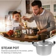 thumbnail image 3 of NIYANGLE 1Pc Black Aluminium Steam Pot with Dual Handles for Kitchen Cooking, 3 of 8