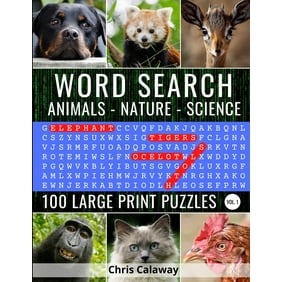 Brain Teasers Word Search Puzzle Books: Word Search Animals Nature Science : 100 Large Print Puzzles 1 (Paperback)