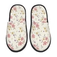 thumbnail image 2 of KLL Floral Slippers for Women Men House Slip on Indoor Outdoor Bedroom Furry Fleece Lined Ladies Comfy Anti-Skid Rubber Hard Sole-Large, 2 of 8