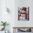 thumbnail image 3 of PRATYUS  Christmas Wall Art Canvas Prints - Snowman Picture Painting - Modern Wall Artwork Framed for Gifts Bathroom Home Kitchen Office Christmas Decor -16x20 Inch, 3 of 3