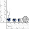 thumbnail image 2 of Gem Stone King 18.33 Ct Blue Created Sapphire 925 Sterling Silver Pendant with Chain Earrings Set, 2 of 3