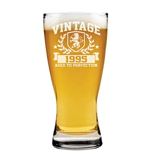15 oz Beer Pilsner GlassVintage Aged To Perfection 1995 25th Birthday