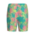 thumbnail image 4 of Rocae Colorful Palm Leaves for Men's Soft Sleep Pajama Shorts, Waistband and Pockets, 4 of 9