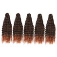 thumbnail image 2 of 5x paquetes de cabello ondulado profundo pelucas rizadas paquetes de cabello sintético a granel para fiesta de trenzado Marrón, 2 of 9