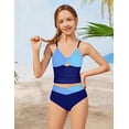thumbnail image 3 of Traje de baño Doumlop Teen para niñas de 16 a 18 años, talla 18, color azul bloque, 3 of 9