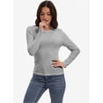 thumbnail image 5 of Womens Pullover Long Sleeve Crewneck Shirts Ribbed Knit Slim Fitted Casual Jumper Tops, 5 of 6