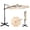 Beige, variant on Costway 10 FT Cantilever Patio Umbrella with Solar LED Lights, 360° Rotation, Easy Tilt Gray