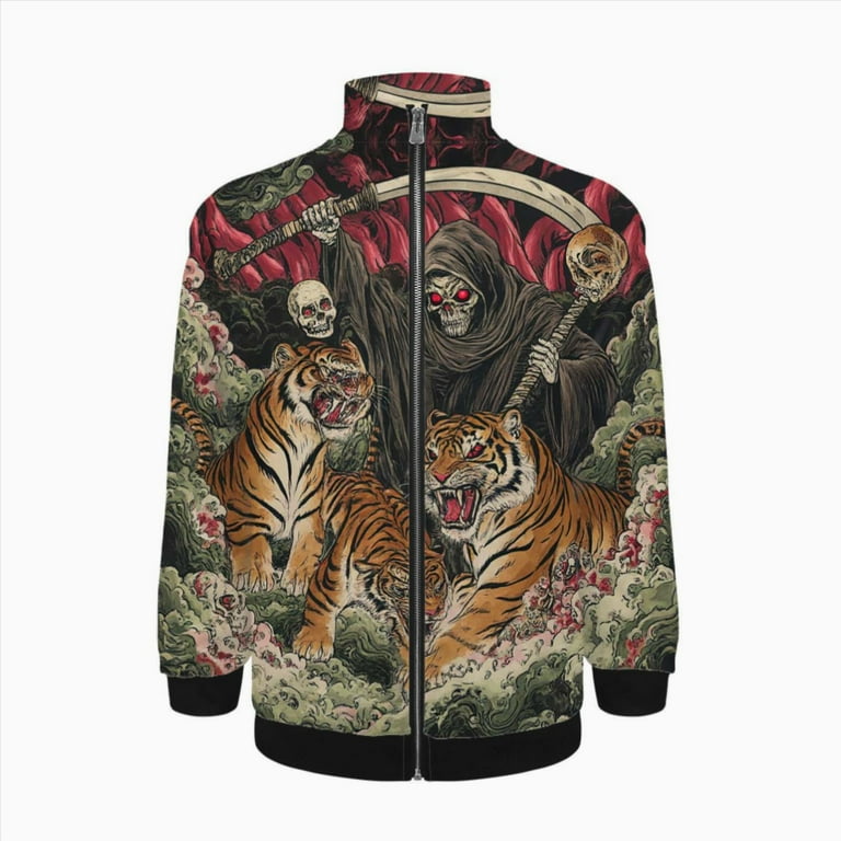 ジャケット・アウター Skull & Tiger Reversible Jacket Retro Rifle - Men's Reversible Bomber Jacket - Tiger
