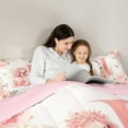 thumbnail image 4 of Feelyou Magic Elf Teens Bedding Comforter Set 7pcs, Pink Monogrammed J Queen Bedding Sets, Fairy Tale Princess Reversible Queen Sheet Sets, Lightweight Room Decor, 4 of 7