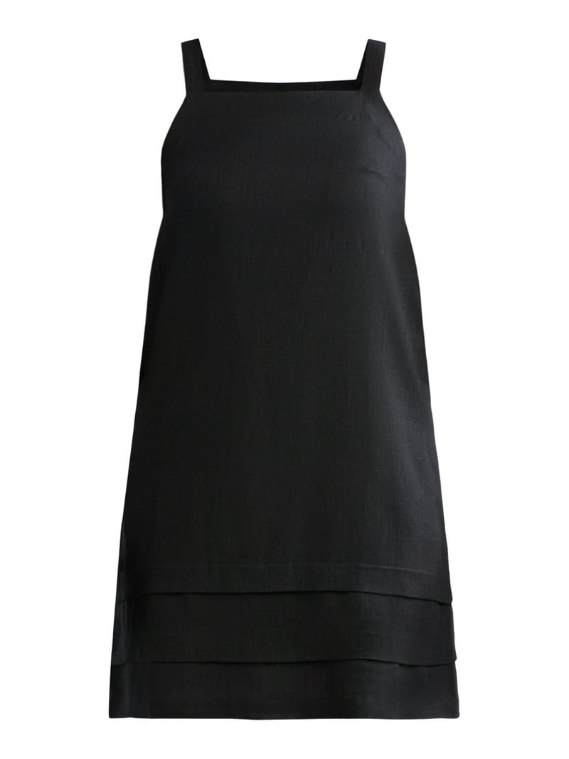 Time and Tru Linen Blend Mini Shift Dress Sleeveless with Pockets for Women  - Walmart.com