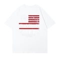 thumbnail image 5 of Dwralegc USA Short Sleeve T Shirt Women Short Sleeve USA Outfit Usa American Flag Print Plus Size T-Shirt Crewneck Casual Graphic Tee White 3XL, 5 of 5