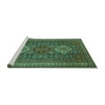thumbnail image 2 of Ahgly Company Machine Washable Indoor Rectangle Persian Turquoise Blue Traditional Area Rugs, 3' x 5', 2 of 4