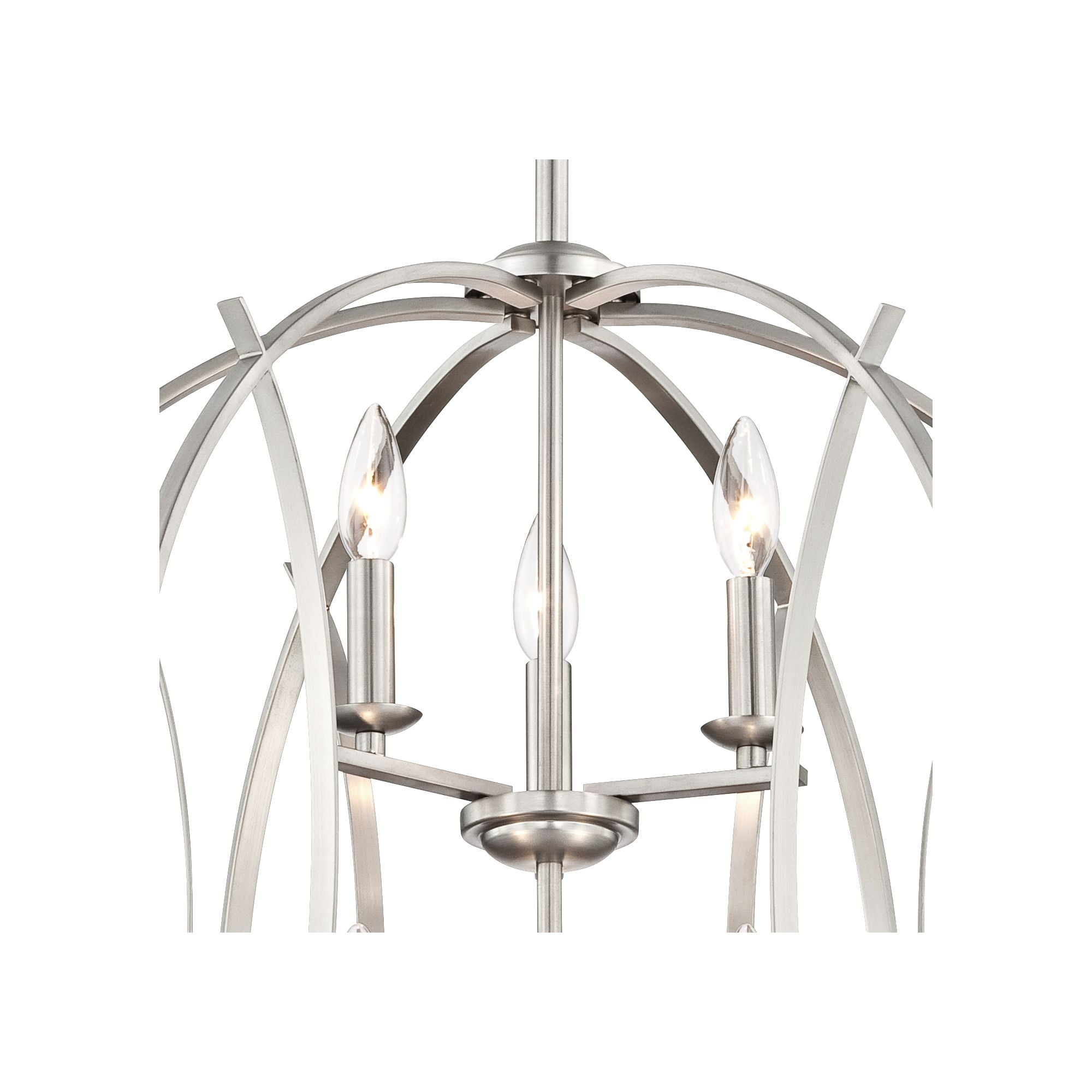 Possini Euro Design Spherical Brushed Nickel Large Chandelier 24" Wide Modern 6-Light Fixture for Dining Room House Foyer Kitchen Island Entryway Home