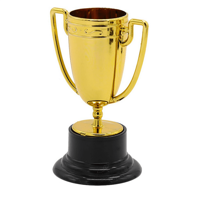 10 Pcs Mini Trophées avec Mini Ballon de Soccer, Trophée d'Or pour Cadeaux de Fête, Accessoires, Récompenses