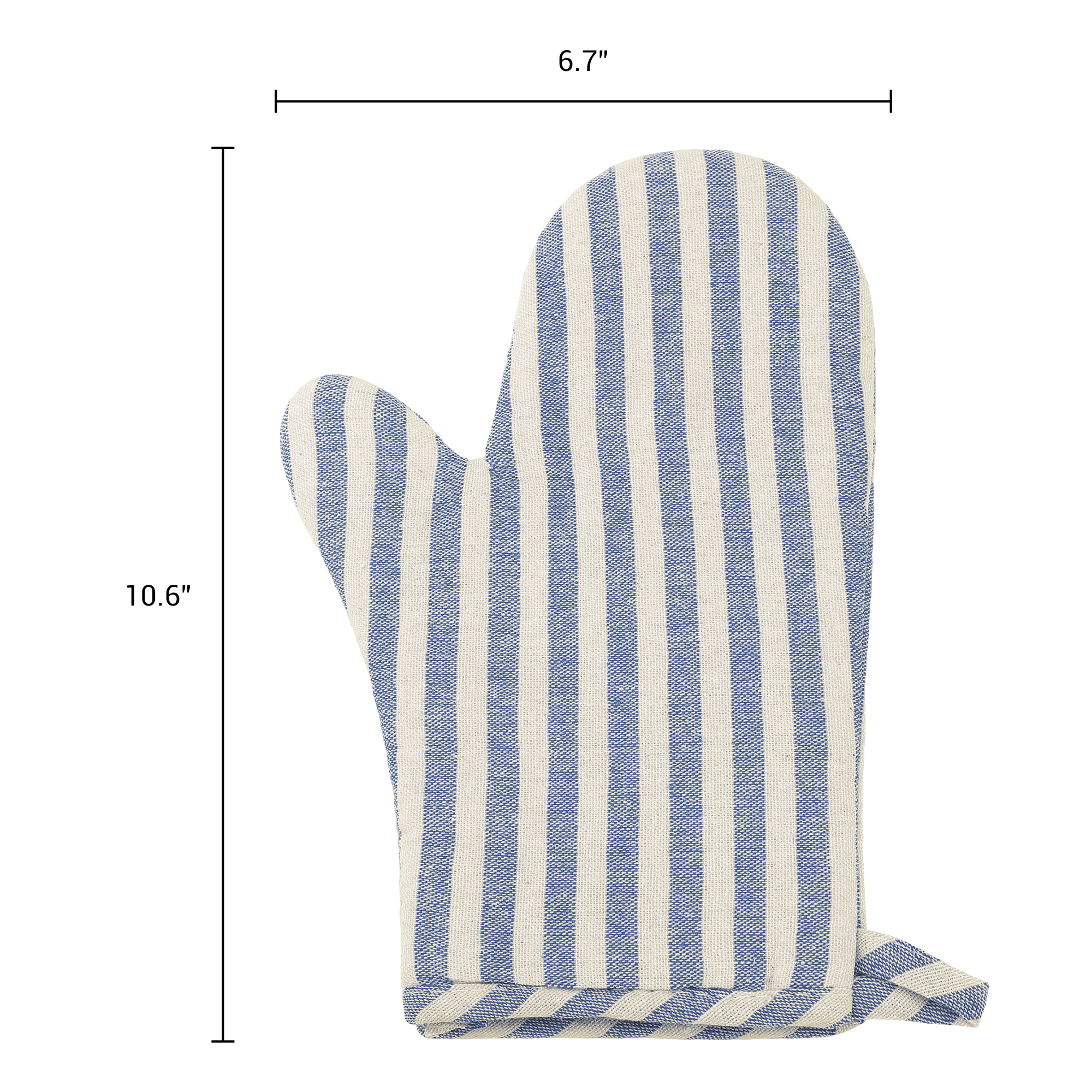Unique Bargains Soft Oven Mitts Heat-Resistant Cooking Gloves Blue 10.6x6.7inch