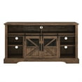 thumbnail image 2 of 60" W Fireplace TV Stand with 26'' Electric Fireplace, Accent Sideboard Cabinet with Barn Door Sensor and Open Shelf, Media Console Entertainment Center for Living Room, Home Office, 2 of 9
