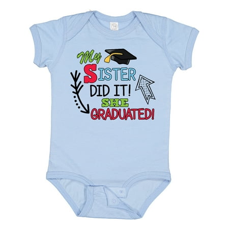 

Inktastic My Sister Graduated with Cap and Arrows Gift Baby Boy Bodysuit