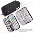 thumbnail image 3 of Large Capacity Pencil Case 3 Compartment Pouch Pen Bag For School Teen Girl Boy Men Women (black), 3 of 5