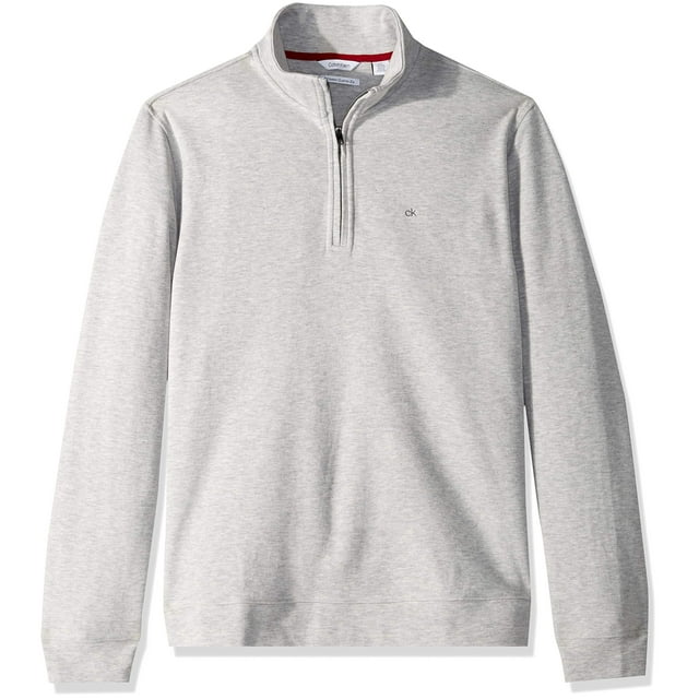 Calvin Klein Men's Classic Quarter Zip Sweater, History Heather, X-Small