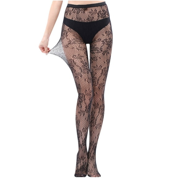 Lovskoo 2024 Womens Plus Size High Waist Tights Fishnet Stockings Mesh Sheer Leggings Fishnet Net Pantyhose Stockings Tights Dark Gray