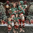 thumbnail image 2 of Penkiiy Family Matching Christmas Pajamas Set One Piece Striped Hooded Sleepwear Santa Claus Elf Onesie Outfit 3 Months Multicolor, 2 of 6