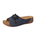 thumbnail image 2 of Bkhluea Women Wedge Slide Sandals Open Toe Flower Decor Slip On Shoes for Summer Daily Walking Casual Outdoor Beach Travel, 2 of 7