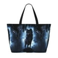 thumbnail image 2 of Naloa Night Scene of Wolves Large Capacity Beach Bag, Waterproof Sandproof Beach Swim Pool Bag Tote Bag for Women, 2 of 7