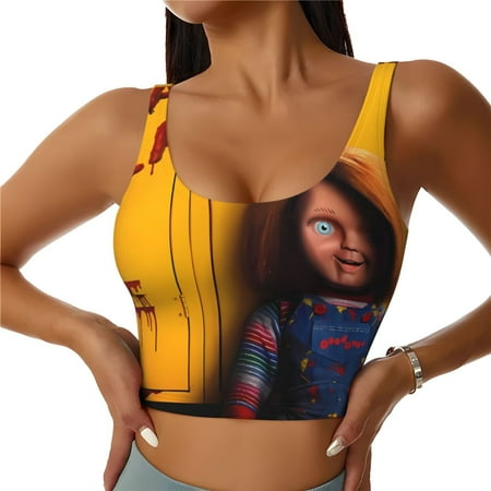 Sigee Chucky P for Womens  Sports Vest with Performance Stretch and Quick Dry Fabric  High Elasticity Running Bra Workout Crop Tank TopsX-Large